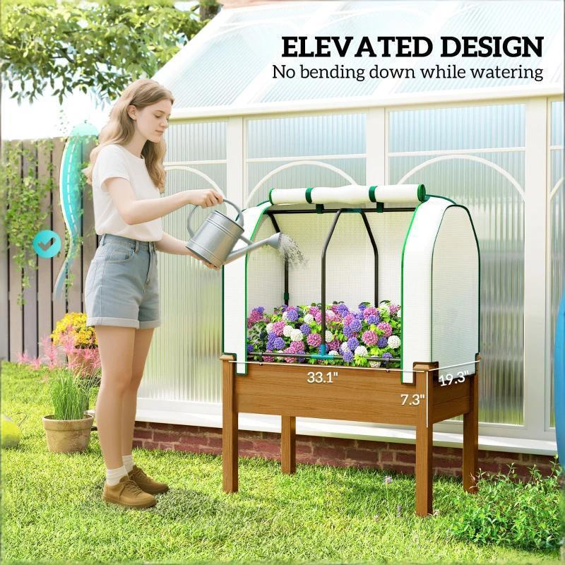 Outdoor Planter Box,Convenient Raised Garden Bed Media 6