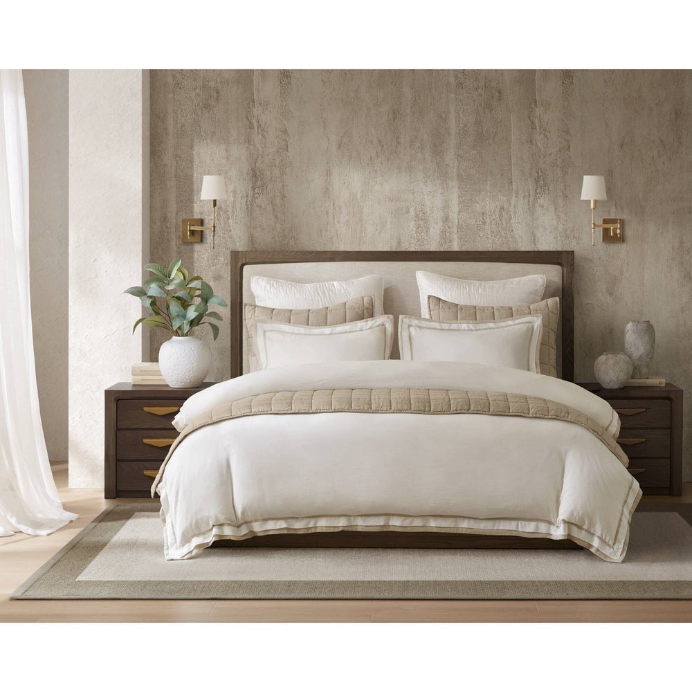 3 Pieces Full/Queen Duvet Cover Set,White+Beige Media 12