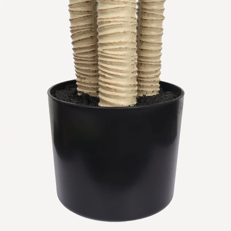 5' Artificial Dracaena Tree with Black Plastic Pot, 1pc/set
