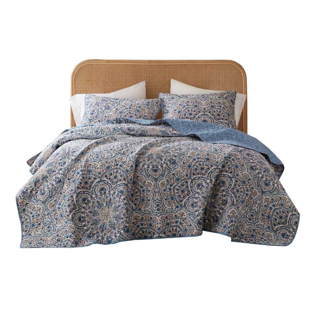 3-Piece King Boho Floral Reversible Quilt Media 13