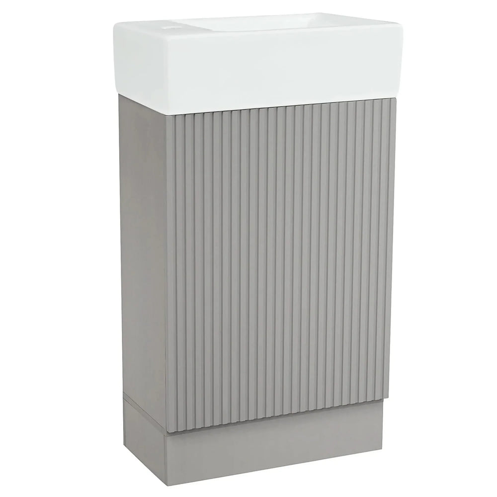 Bathroom Vanity With Sink MDF Grey Two-Tier Shelf Left Or Right Orientation Media 13