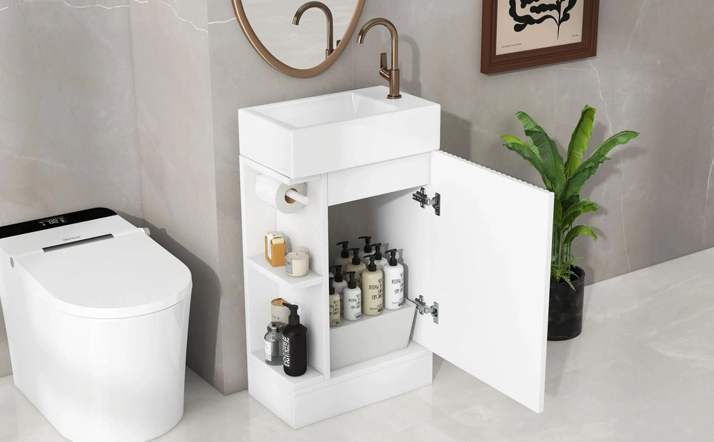 Bathroom Vanity Cabinet With Two Tier Shelf Left Or Right Orientation Media 13