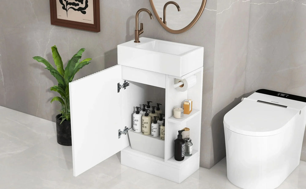Bathroom Vanity Cabinet With Two Tier Shelf Left Or Right Orientation Media 11