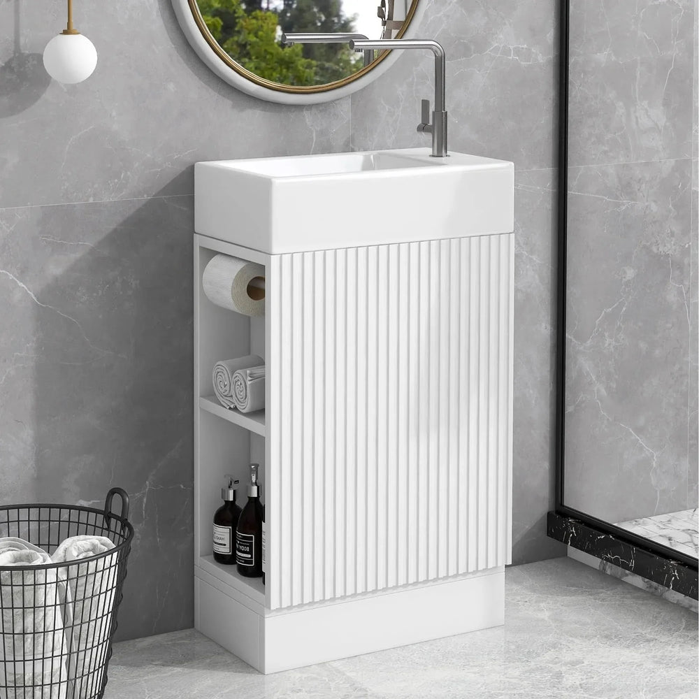 Bathroom Vanity Cabinet With Two Tier Shelf Left Or Right Orientation Media 2