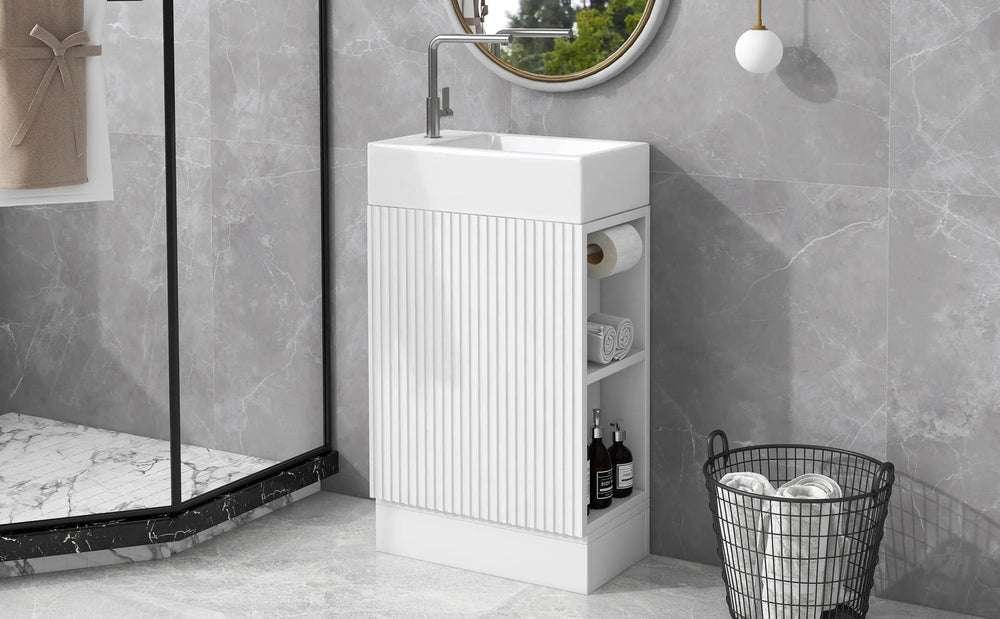 Bathroom Vanity Cabinet With Two Tier Shelf Left Or Right Orientation Media 10