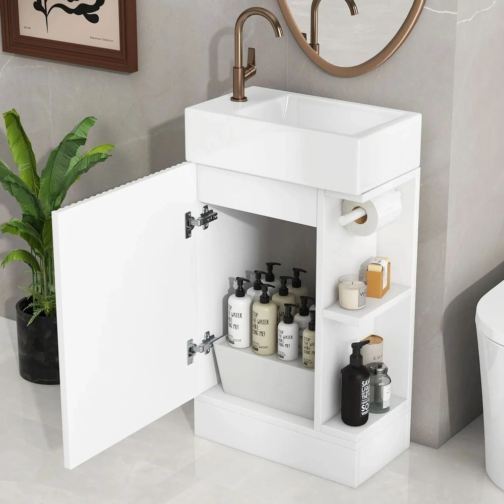 Bathroom Vanity Cabinet With Two Tier Shelf Left Or Right Orientation Media 3