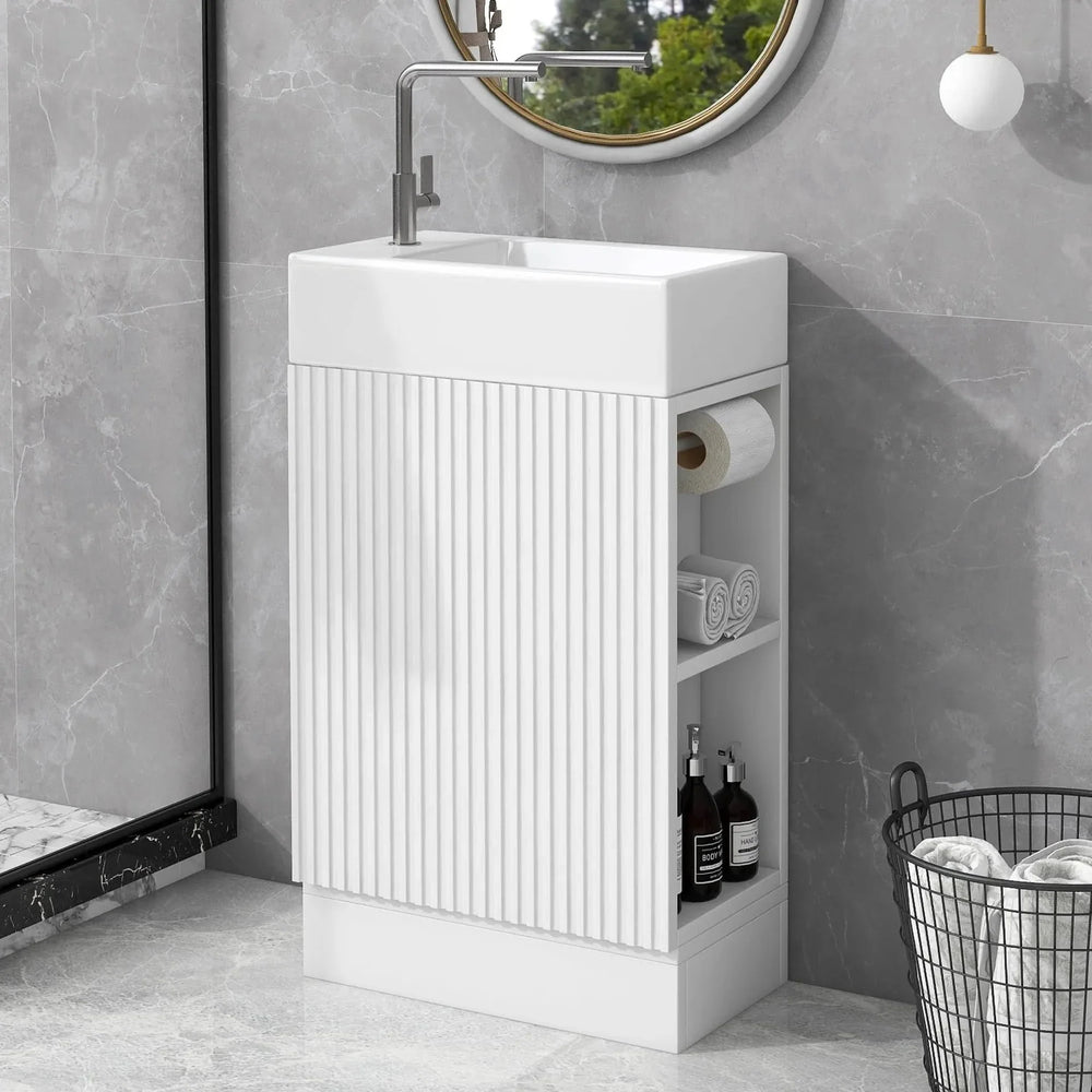 Bathroom Vanity Cabinet With Two Tier Shelf Left Or Right Orientation Media 1