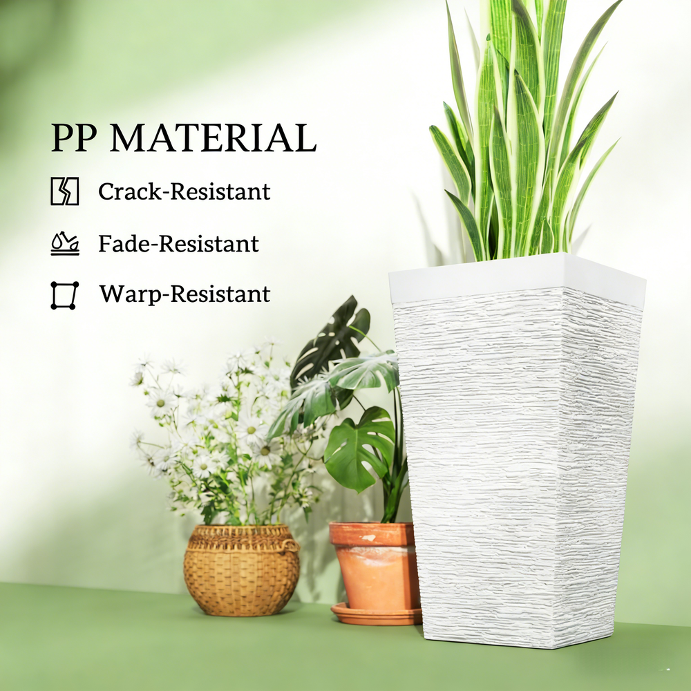 Stackable Tapered Planters,Set of 3 Outdoor Planters Media 5