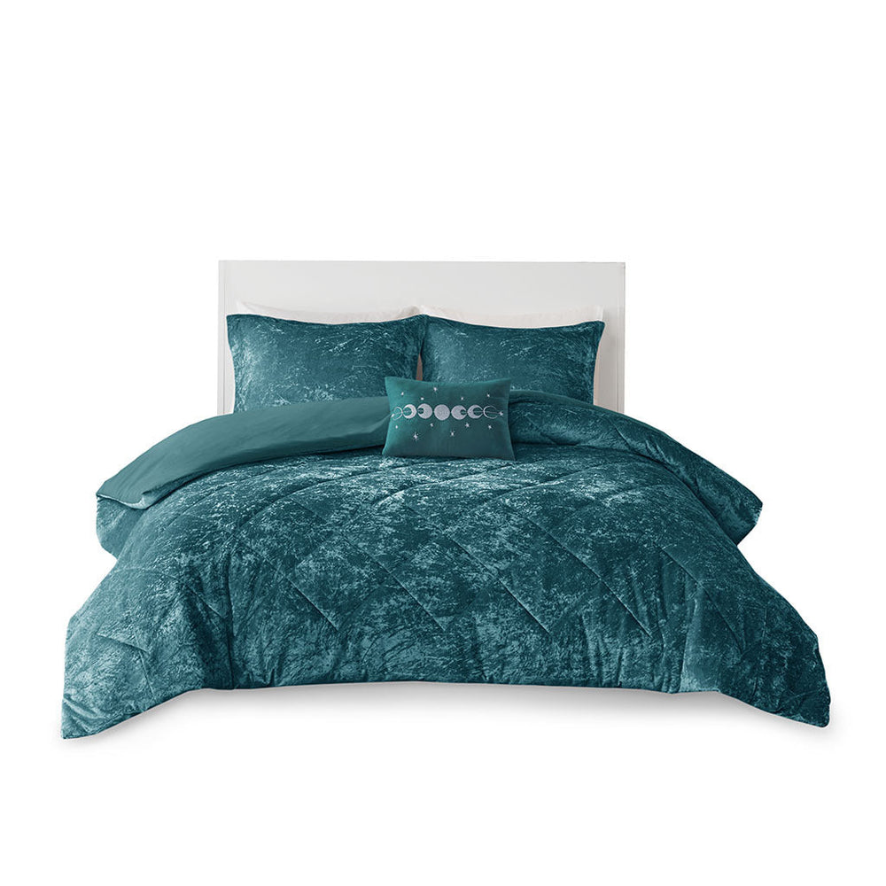 Twin/Twin XL Velvet Duvet Cover Set with Throw Pillow Media 9