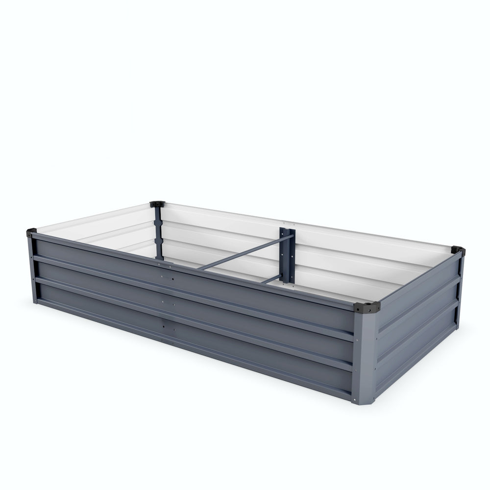 6x3x1 ft large Garden Bed, Grey Color Rectangular Galvanized Metal Outdoor Garden Bed, Suitable for Backyard Ground Gardens for Growing Plants, Vegetables and Flowers. Media 1