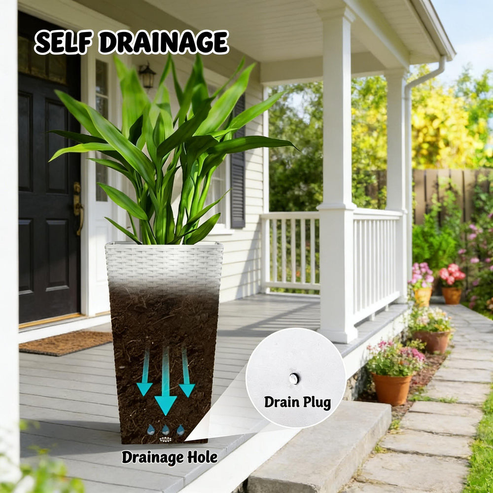 Spacious Plant Pots,Plants Box Set of 3,Tall Planters Box Media 5