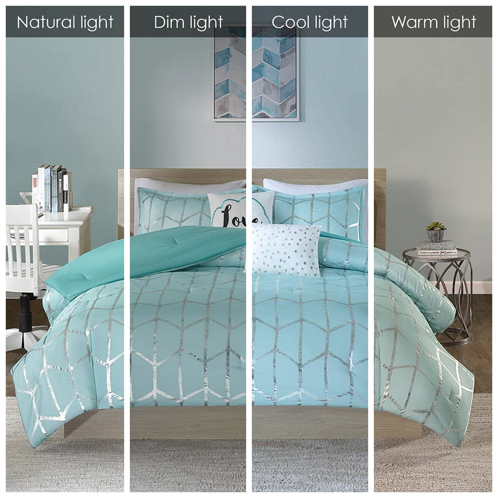 Twin/Twin XL Metallic Printed Comforter Set Media 5