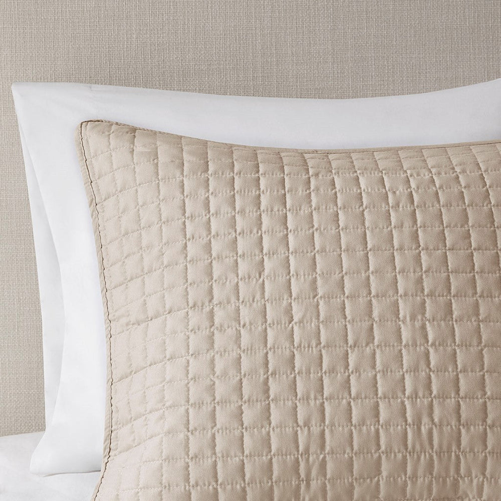 3 Piece Reversible Quilt Set Khaki Full/Queen Media 5