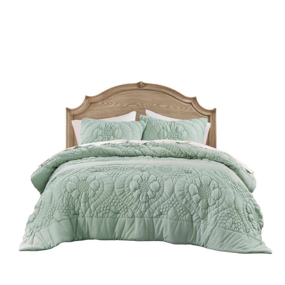 3-Piece King Comforter Set,Sage Media 16