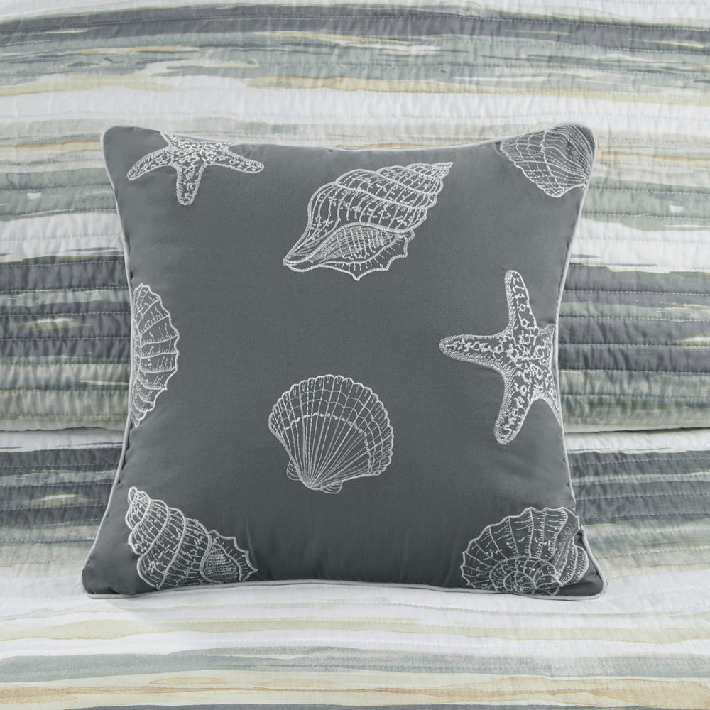 6 Piece Printed Quilt Set with Throw Pillows Yellow King/Cal King Media 4