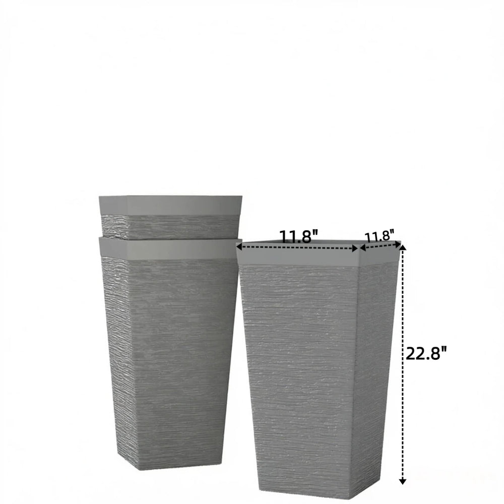 Stackable Design Tapered Planters,3-Piece Outdoor Planters,Tall Planters,Garden Planters(Only 3Pcs Planters) Media 7