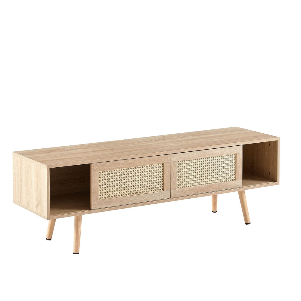 TV Cabinet Solid Wood With Adjustable Shelf For Living Room Use 55 Inch Length Media 8
