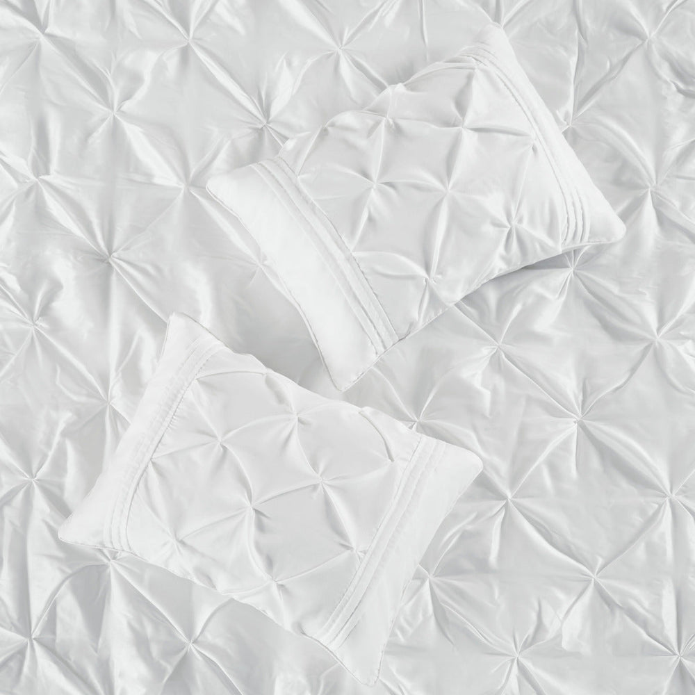 7 Piece Tufted Comforter Set White Cal King Media 3