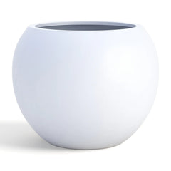 DTY Fiberstone Globe Planter Indoor Outdoor — Lightweight Sphere Ball Pot for Olive Tree, Monstera & Palm | Fiberglass Stone | UV Resistant, Drainage Hole | 2 Coco Mats | Black | 12.6" D × 10" H perspective