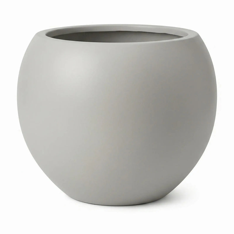 DTY Fiberstone Globe Planter Indoor Outdoor — Lightweight Sphere Ball Pot for Olive Tree, Monstera & Palm | Fiberglass Stone | UV Resistant, Drainage Hole | 2 Coco Mats | Black | 12.6" D × 10" H