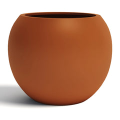 DTY Fiberstone Globe Planter Indoor Outdoor — Lightweight Sphere Ball Pot for Olive Tree, Monstera & Palm | Fiberglass Stone | UV Resistant, Drainage Hole | 2 Coco Mats | Black | 12.6" D × 10" H perspective