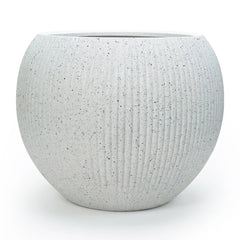 DTY Fiberstone Globe Planter Indoor Outdoor — Lightweight Sphere Ball Pot for Olive Tree, Monstera & Palm | Fiberglass Stone | UV Resistant, Drainage Hole | 2 Coco Mats | Black | 12.6" D × 10" H perspective