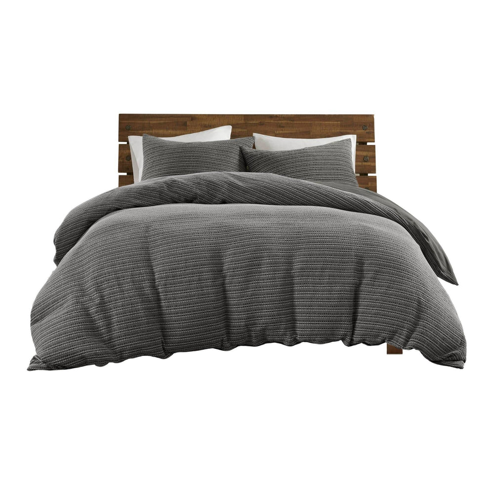 3PCS Full/Queen Waffle Washed Duvet Set Media 13