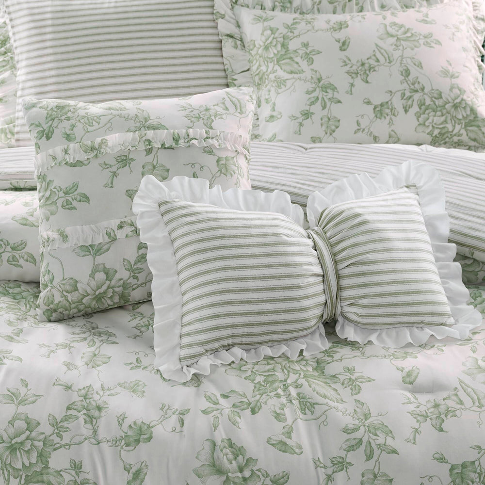 5 Pieces King Comforter Set with Decorative Pillows,Green Media 14