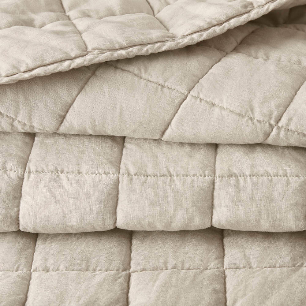 3-Piece King/Cal King Linen Garment Washed Quilt Set,Linen Media 2