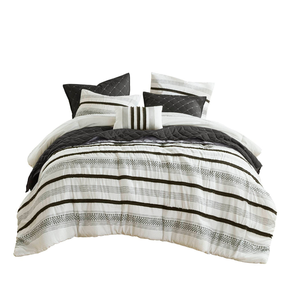 7 Piece Stripe Comforter and Quilt Set-Full/Queen Media 11