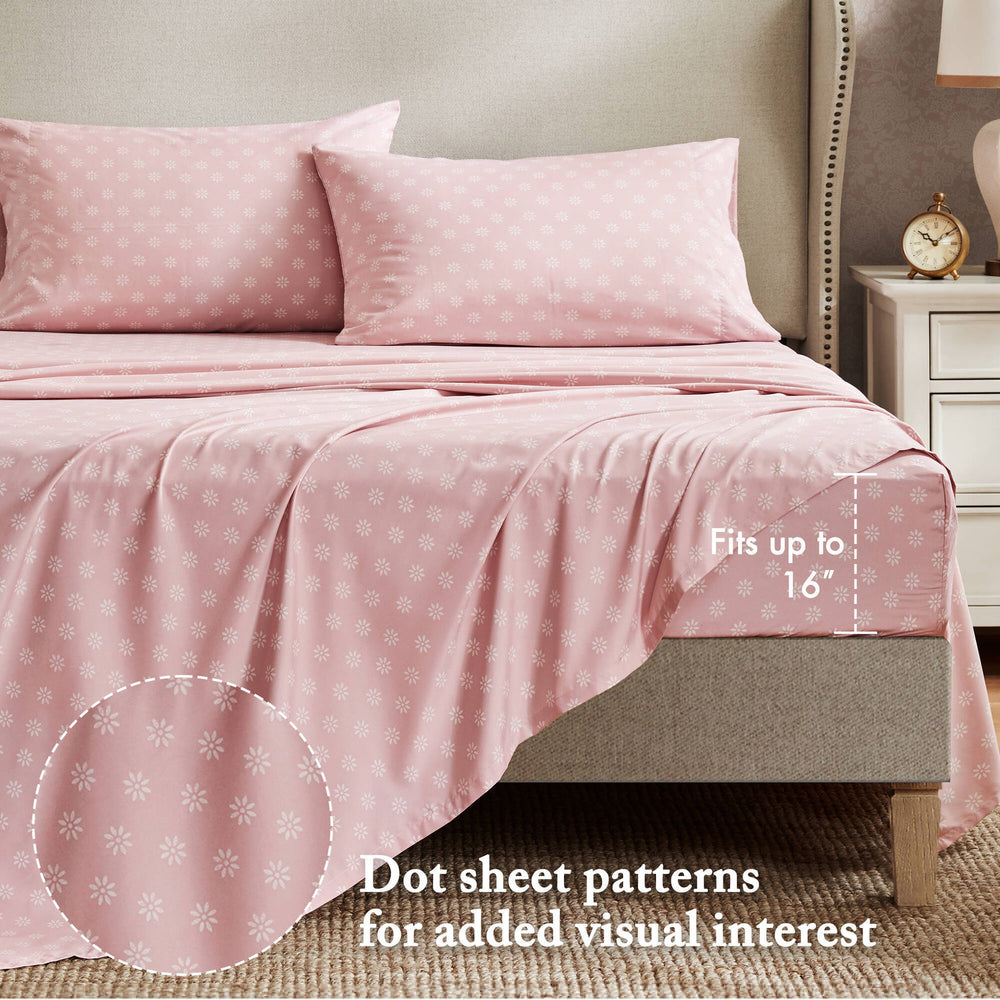 7-Piece Full 7 Piece Vin -inspired Collection floral print,Pink Media 6