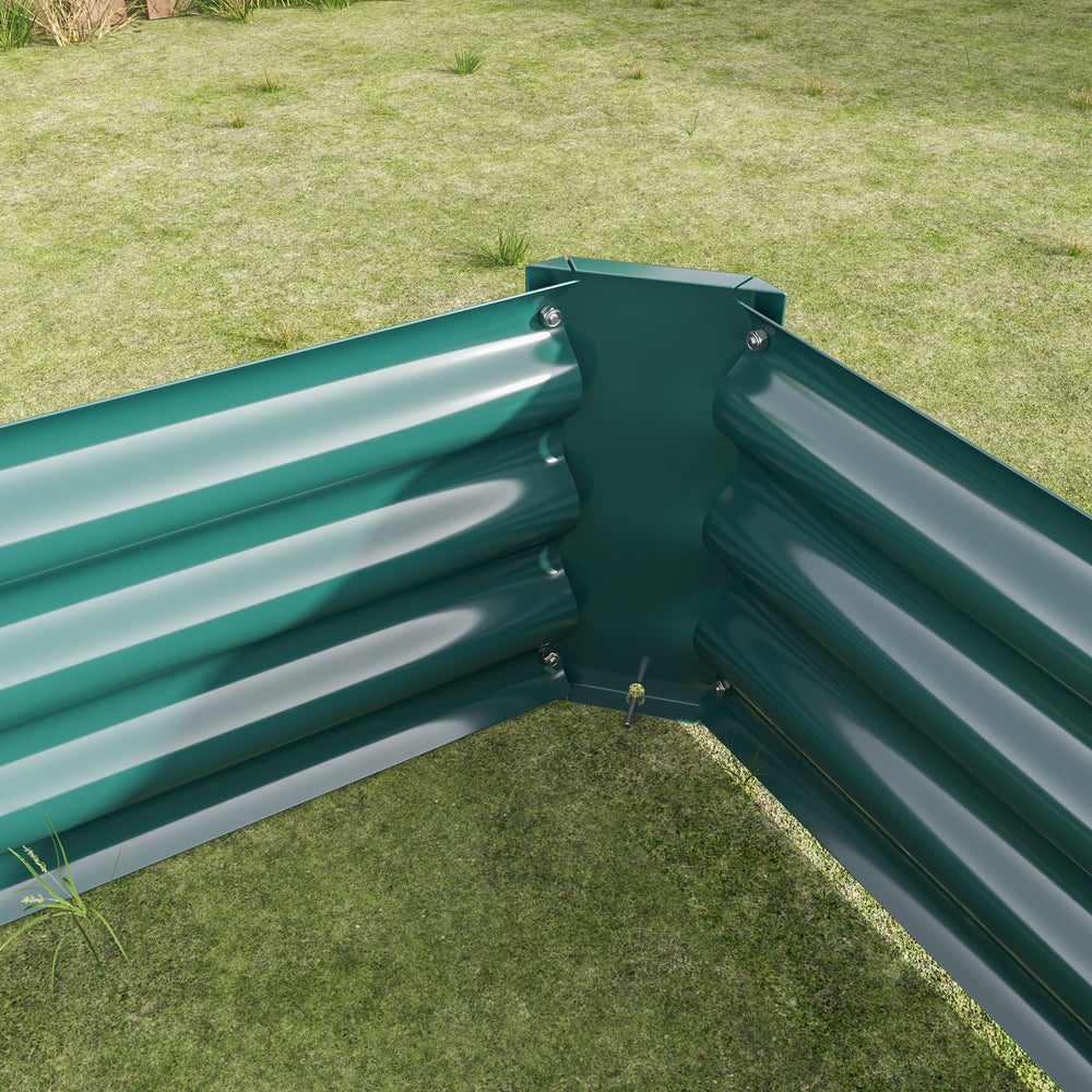 Metal Raised Garden Bed, Rectangle Raised Planter 4×2×1ft  for Flowers Plants, Vegetables Herb Veezyo Green Media 7