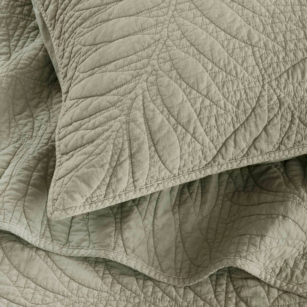 Full/Queen 3 Piece Cotton Quilt Set Sage Media 10