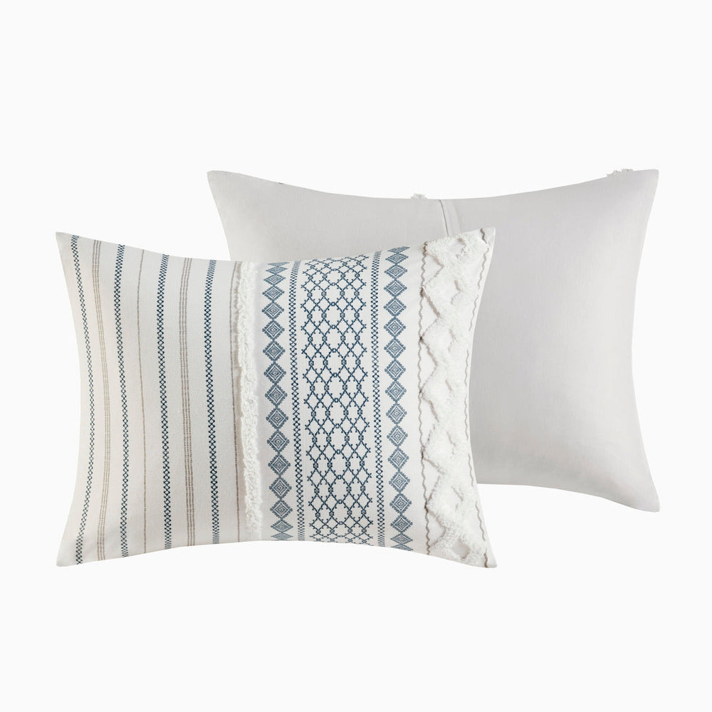 King/Cal King Cotton Printed Duvet Cover Set with Chenille Media 18