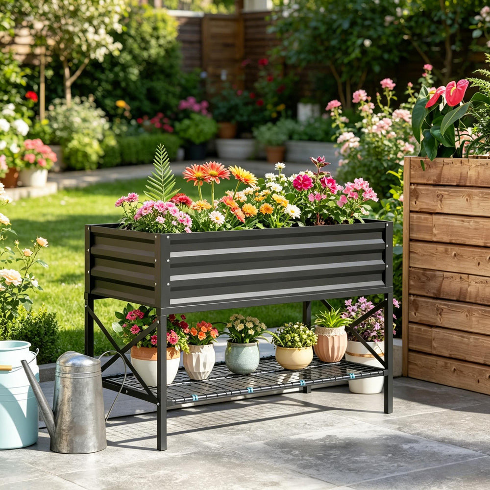 Patio Planter Box,Garden Bed,Outdoor Planter Box,Spacious Gardening Bed Media 7
