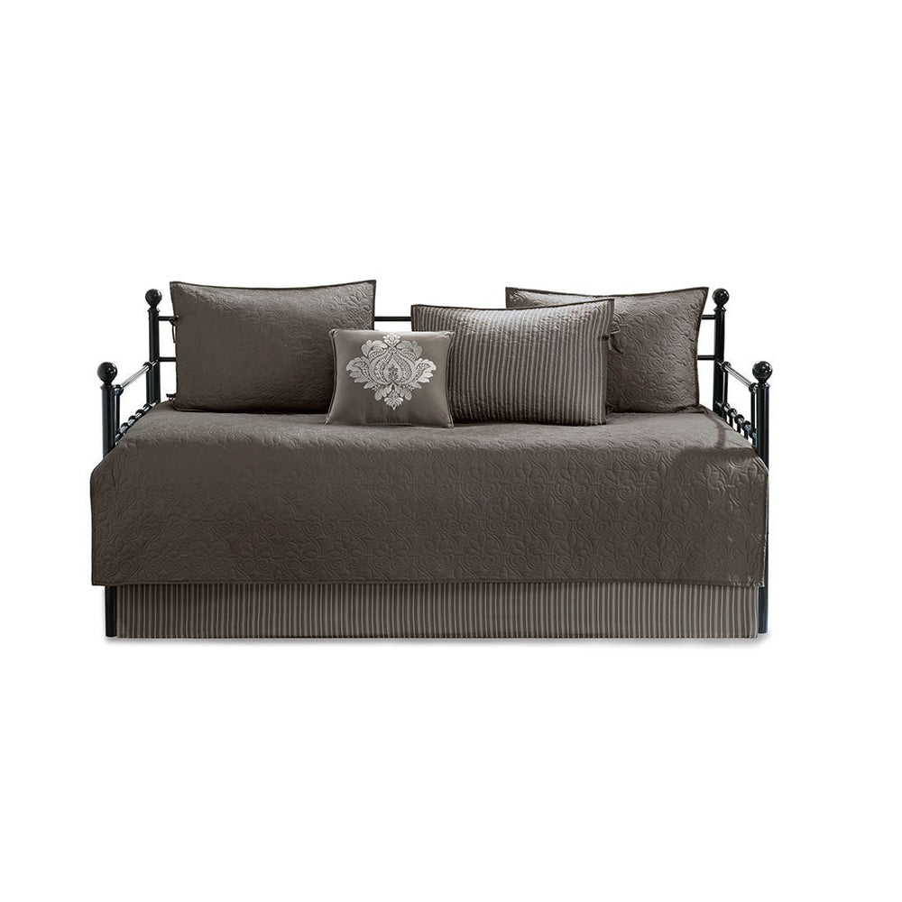 6 Piece Reversible Daybed Cover Set Dark Grey Daybed Media 3
