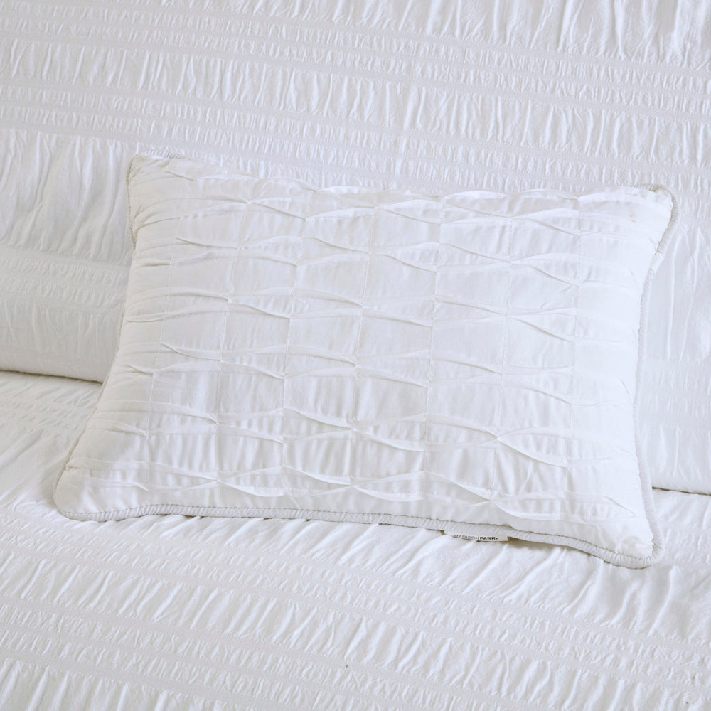 King/Cal King 4 Piece Cotton Seersucker Duvet Cover Set Media 10