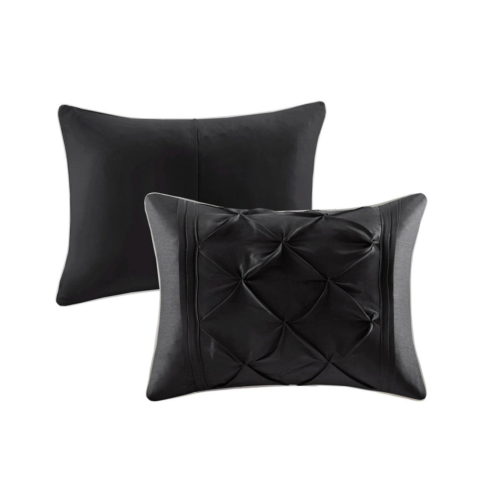 7 Piece Tufted Comforter Set Black King Media 5