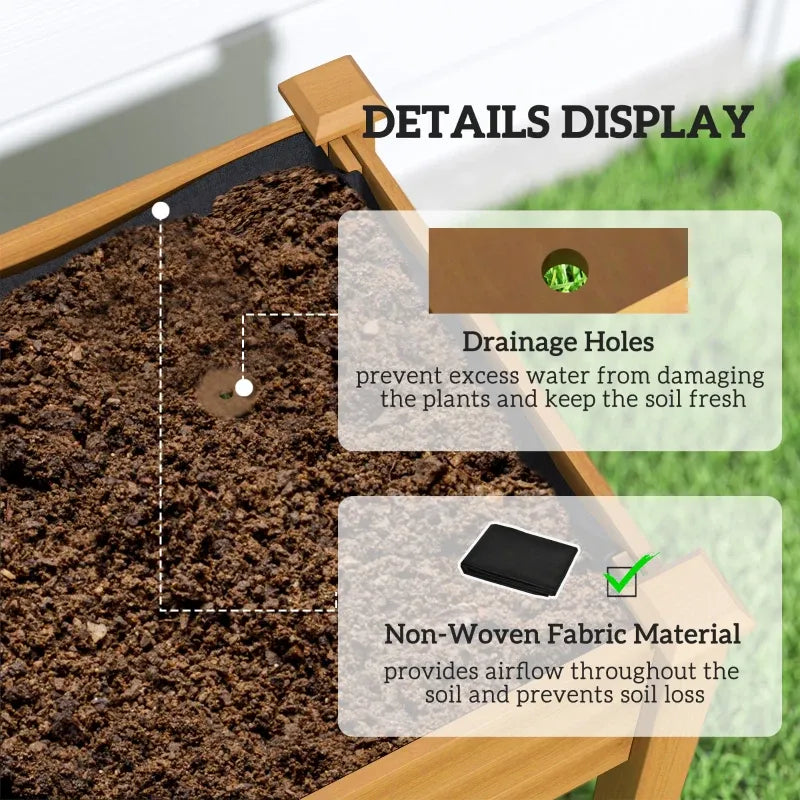 Outdoor Planter Box,Raised Garden Bed,Vegetables Planter Box Media 10