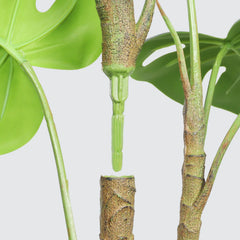30'' Artificial Monstera Deliciosa Plant with White Pot, 2 pcs / set perspective