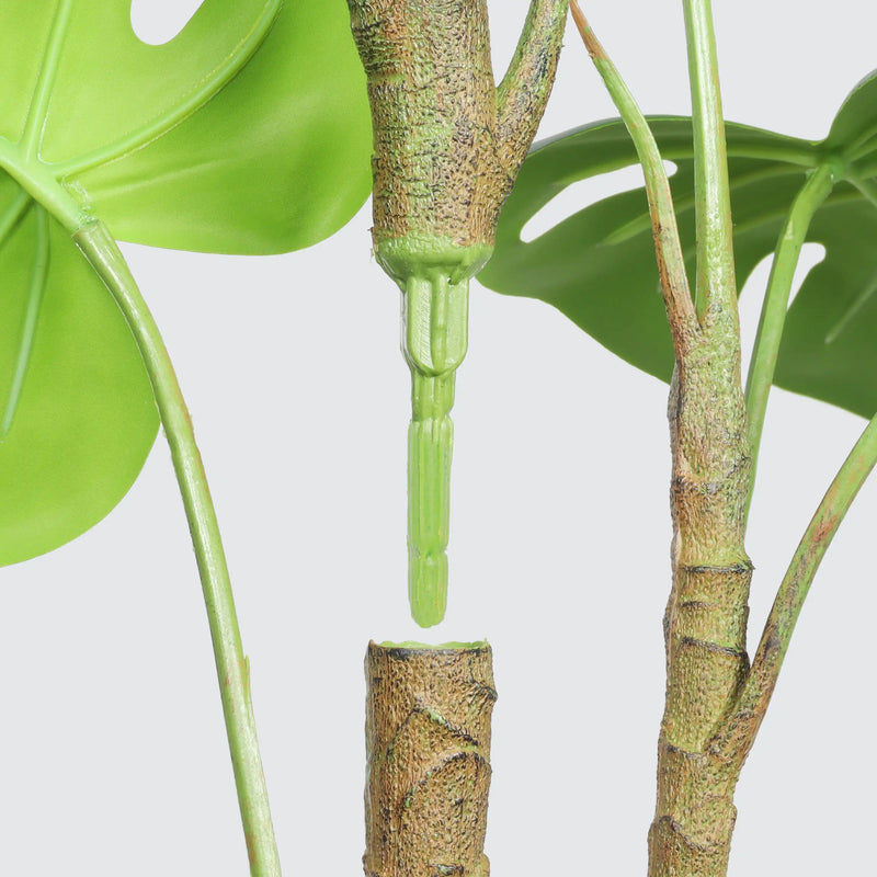 30'' Artificial Monstera Deliciosa Plant with White Pot, 2 pcs / set