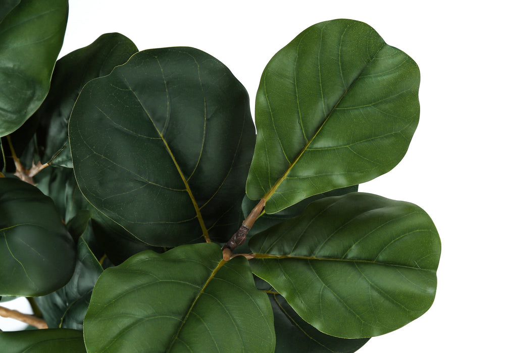 Artificial Plant, 32' Tall, Fiddle Tree, Indoor, Faux, Fake, Floor, Greenery, Potted, Real Touch, Decorative, Green Leaves, Black Pot Media 4