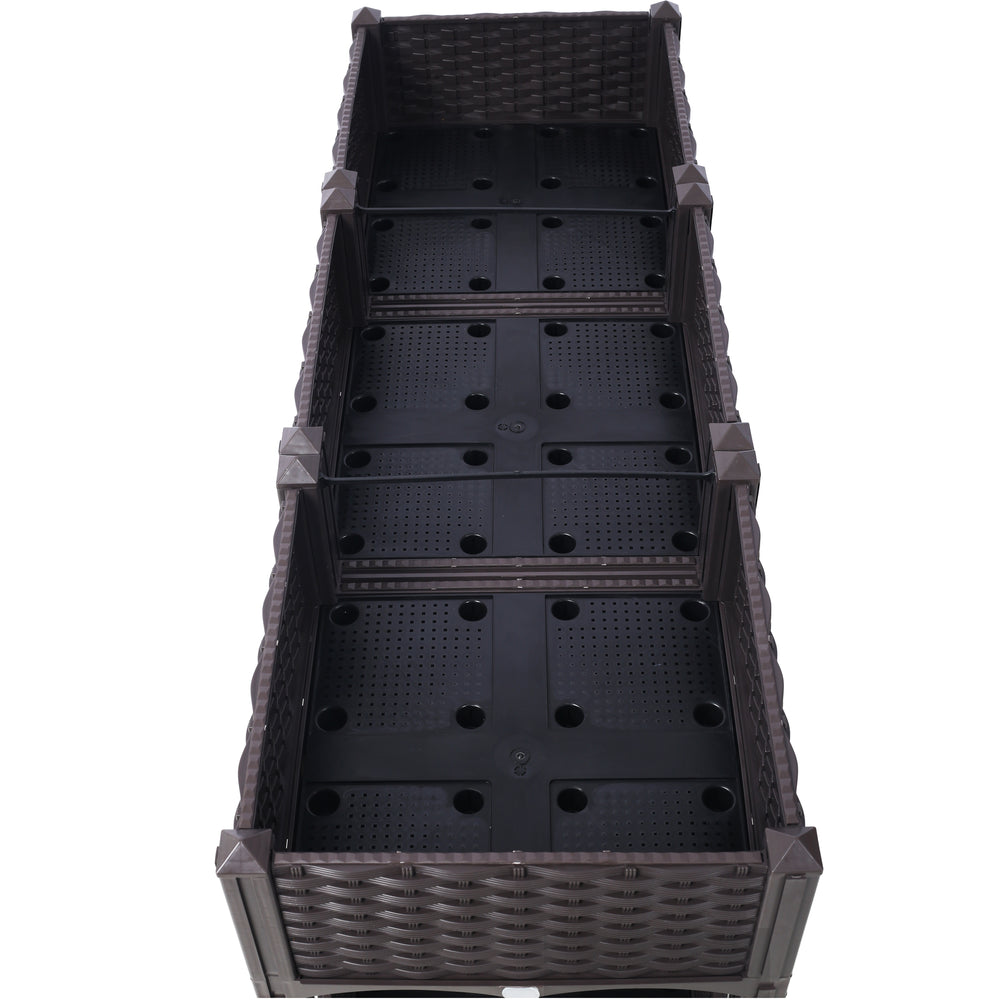 Planter Raised Beds - Elevated Planter Garden Box with Drainage Plug Raised Garden Beds for Vegetable/Flower/Herb Outdoor Standing Planter Beds Gardening Kit,Brown,47.2'x15.7'x27.7' Media 7