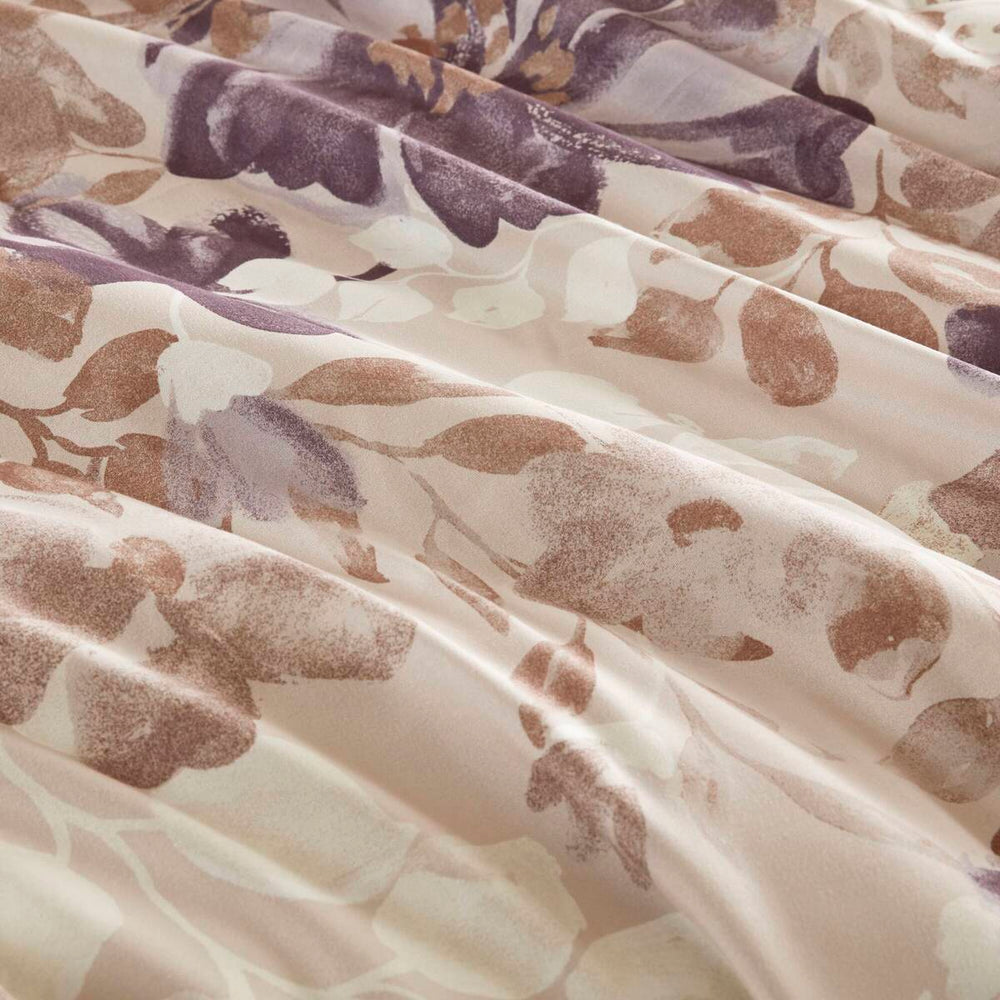 Floral Comforter Set with Bed Sheets Taupe King Media 14