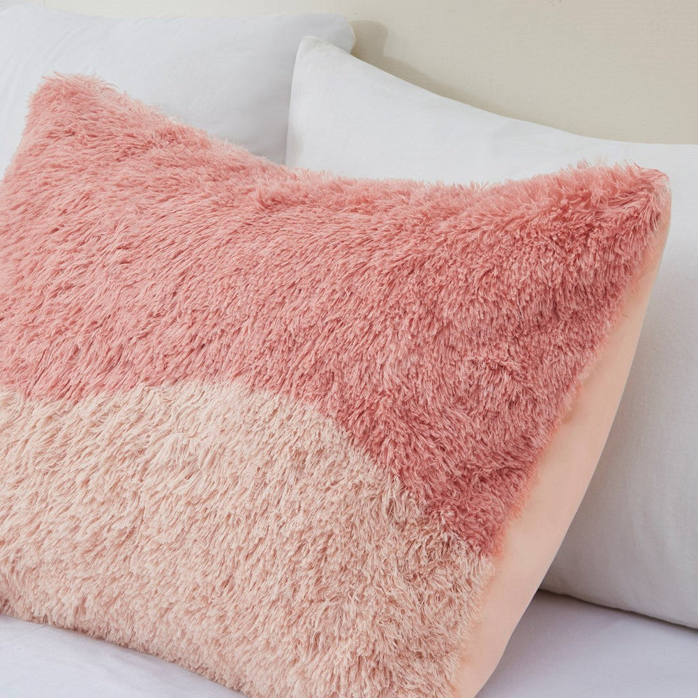 Twin/Twin XL Ombre Shaggy Faux Fur Comforter Set Media 5