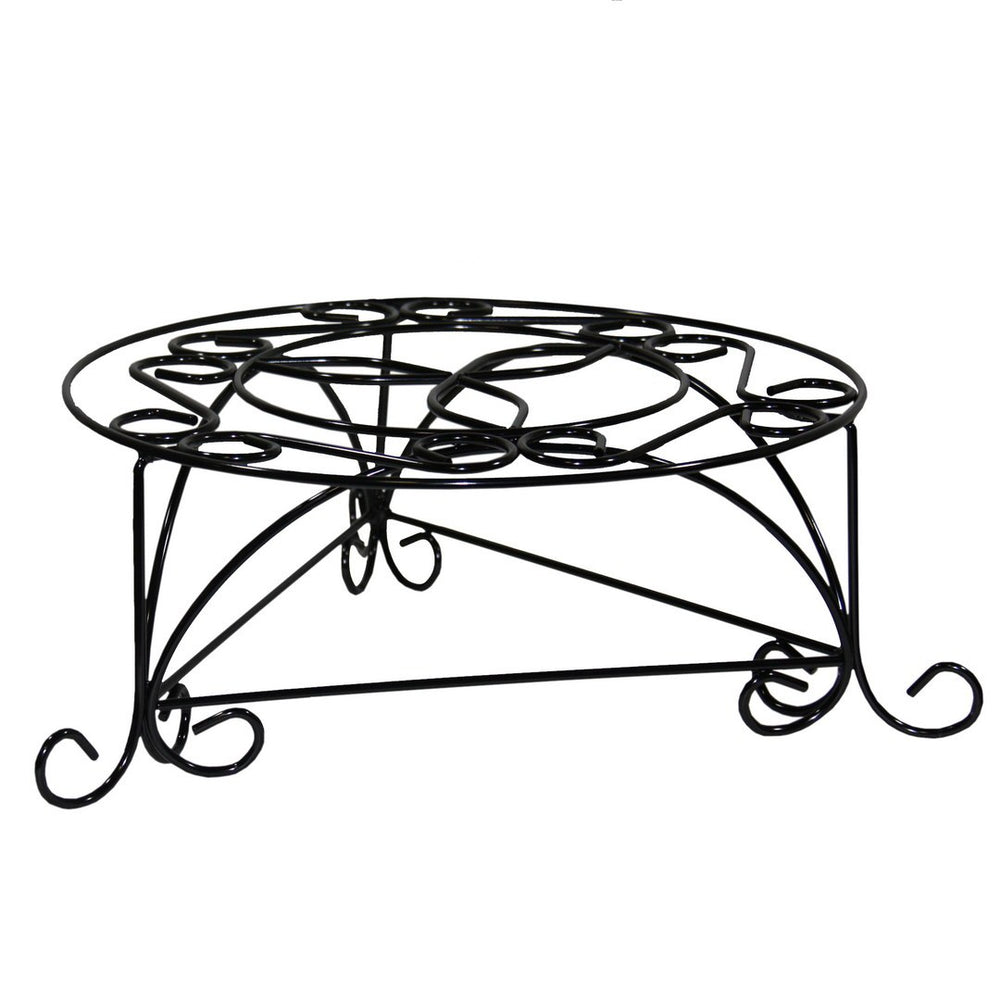 6.25' H Mosaic Cast Metal Black / Gold Plant Stand Media 1