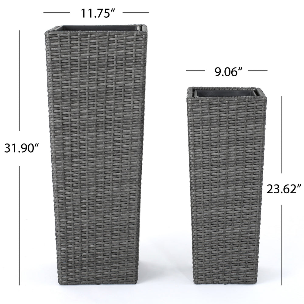 Rattan FLOWER POT - GREY Media 5