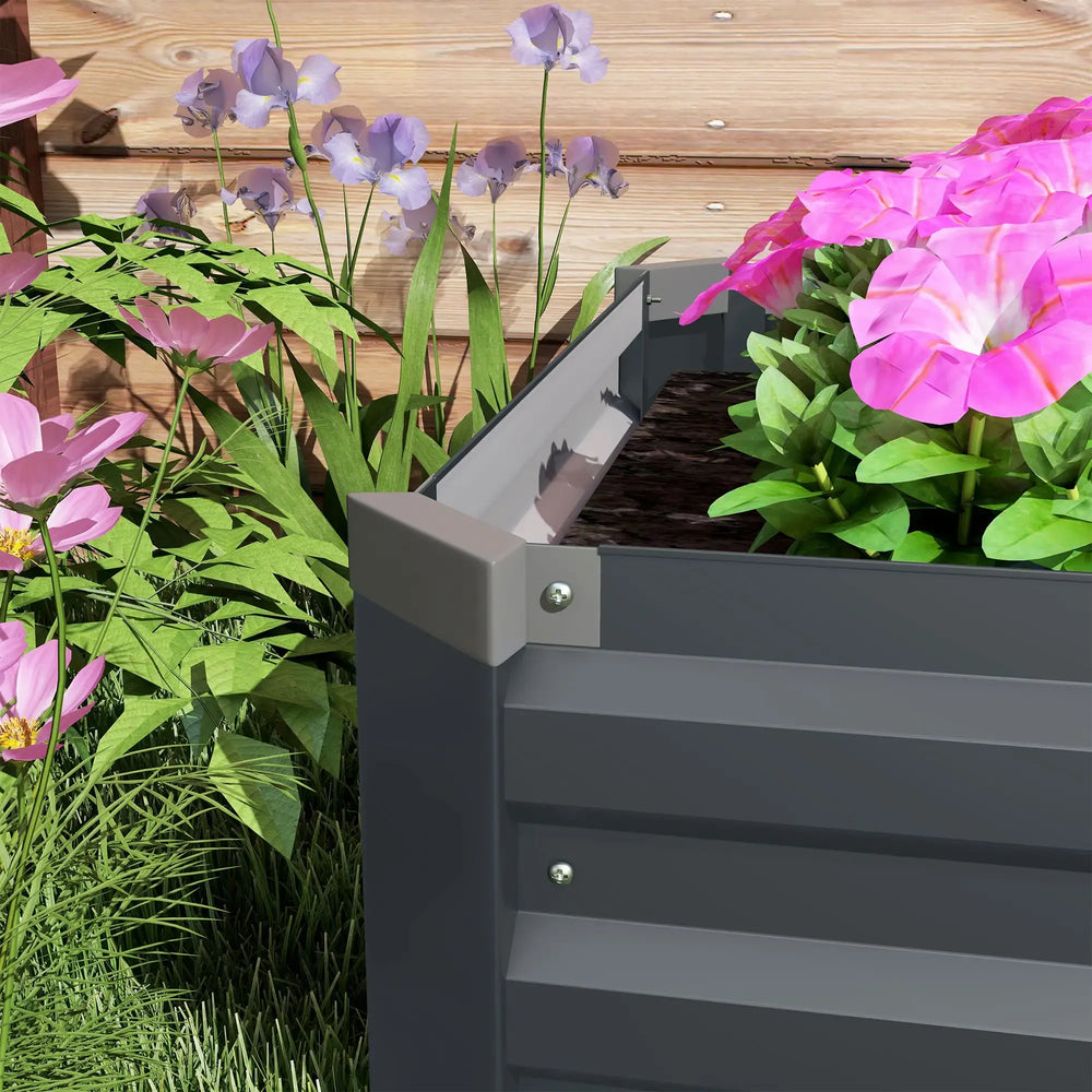 Galvanized Raised Garden Bed Kit for Flowers, Herbs and Vegetables Media 8