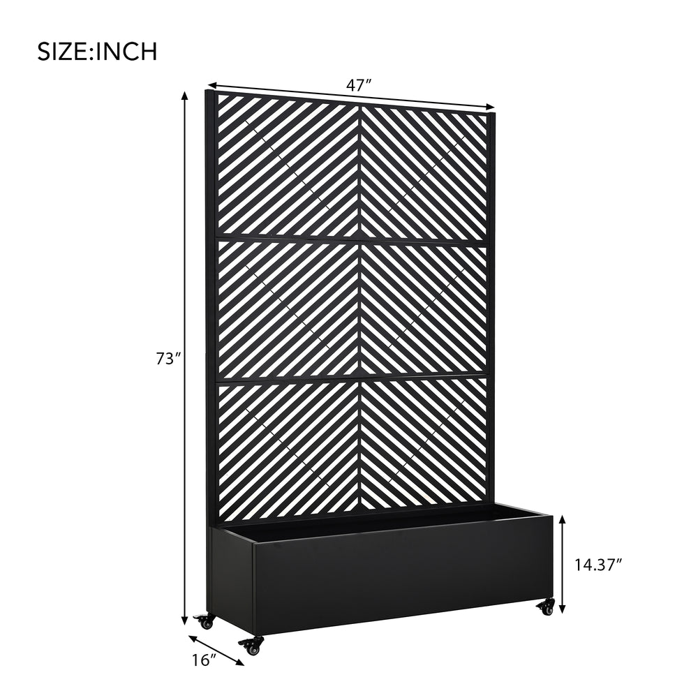 Metal Raised Garden Bed with Wheels and Trellis,73'x47'x16' Planter Box for Climbing Plants, Vegetables & Vines, Features Privacy Screen and Drainage Holes Media 6