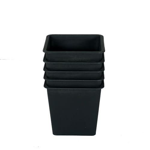 6.3' Square Nursery Plant Pot - Garden Plastic Pots with Drainage (5-Pack) Media 4